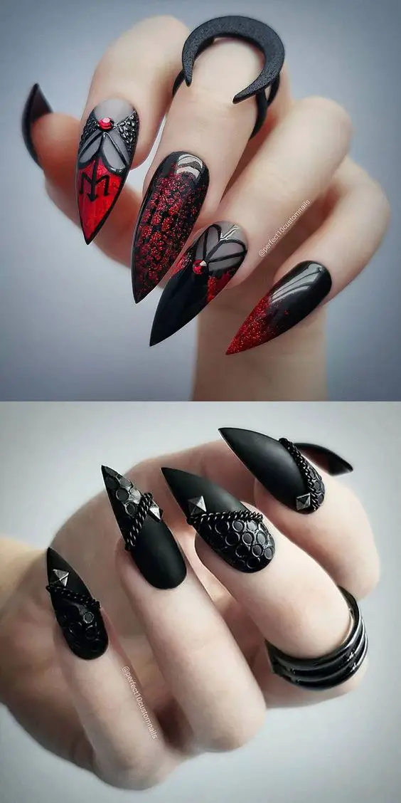 Unhas Stiletto O que é Como fazer Fotos para você se inspirar Unhas Amei