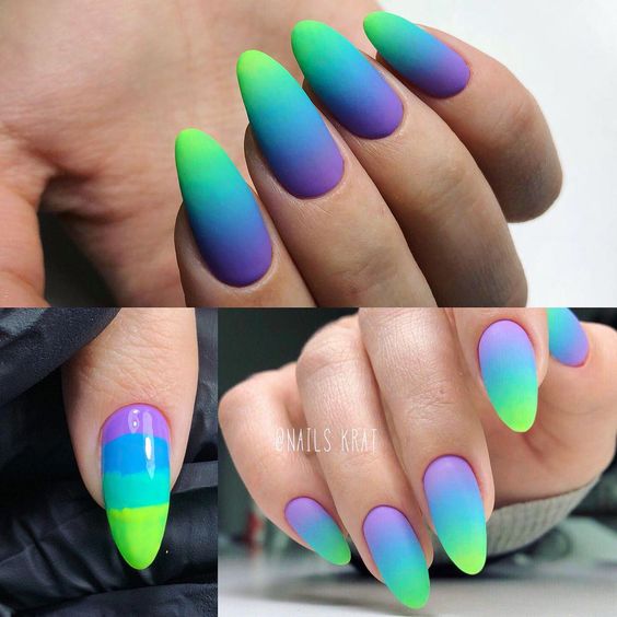 dicas e ideias de unhas gradiente simples