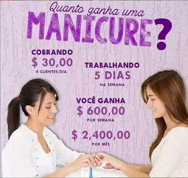 quanto ganha uma manicure