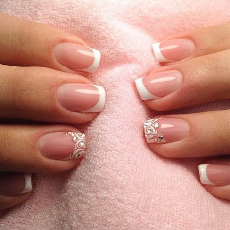 unhas para noivas no modelo francesinha