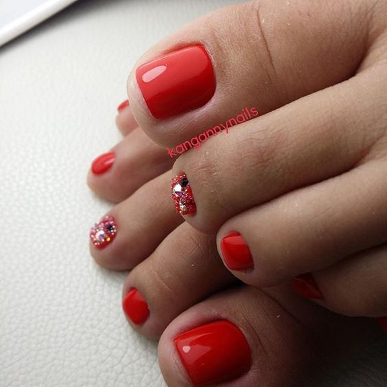 melhores unhas vermelhas decoradas dos pés