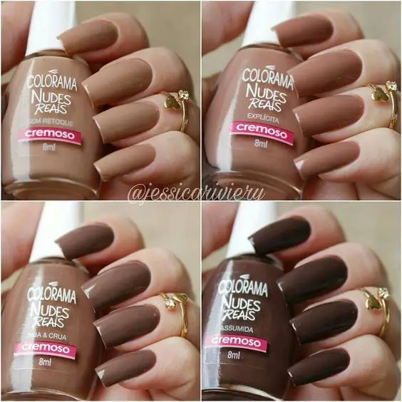 mais tipos de unhas simples com esmaltes na cor nude