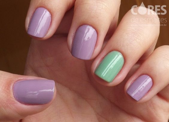 unhas candy color utilizando duas cores