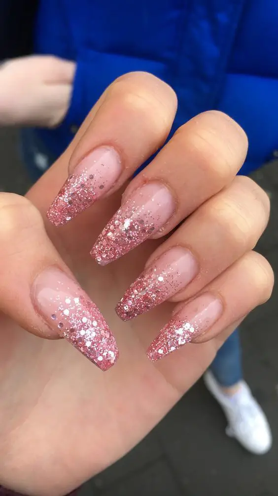nails com alongamento rosa