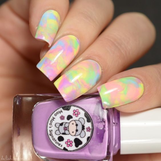 como fazer unhas tie-dye simples