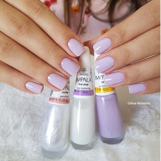 unhas curtas simples e singelas decoradas com esmalte branco 2021