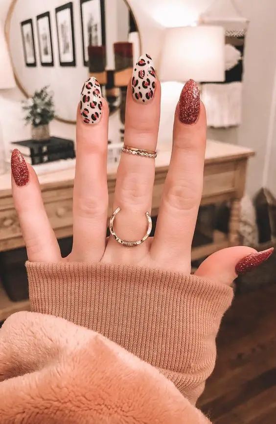 unha animal print simples e bonitas