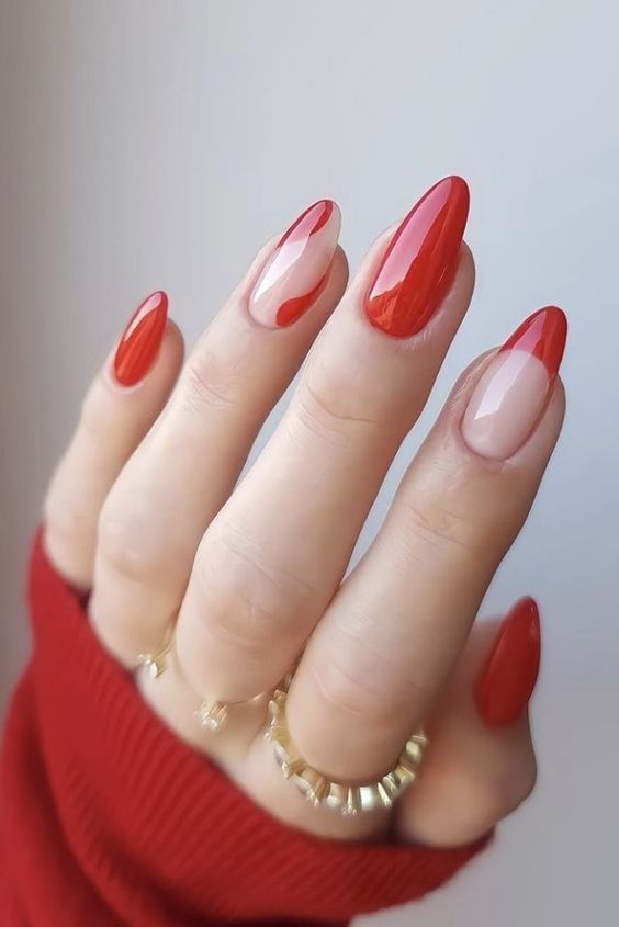 Design de unhas para o dia dos namorados vermelho