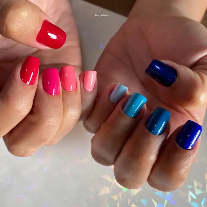 Degrade de cores rosa e azul