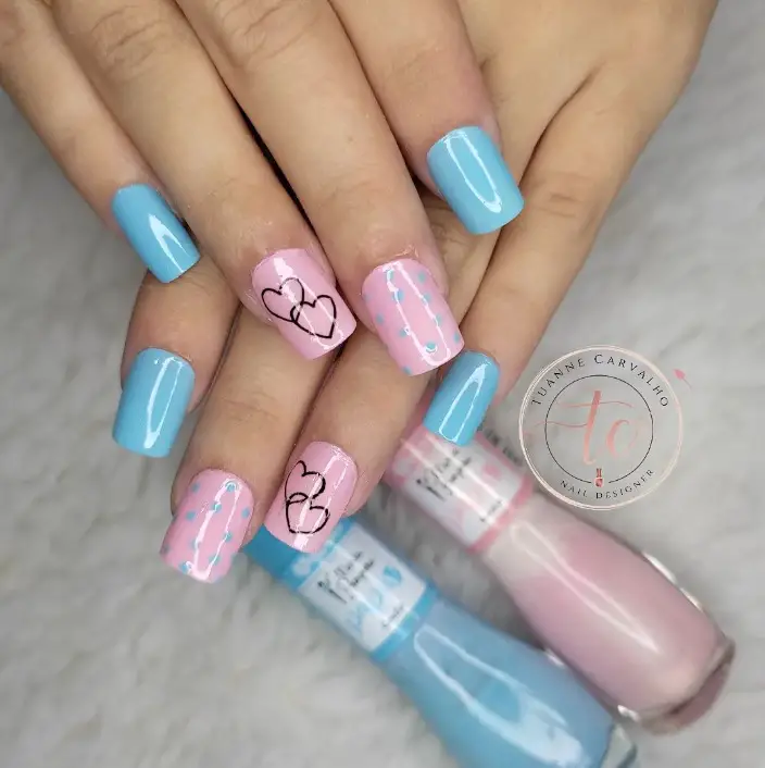 Unhas decoradas para chá revelação