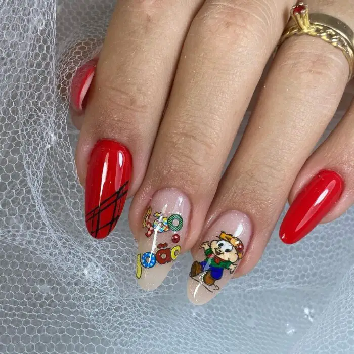 Lindas unhas vermelhas juninas para o dia de São João