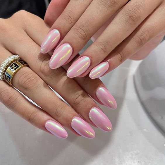 Inspiração de unhas decoradas Glazed Donut Nails rosa