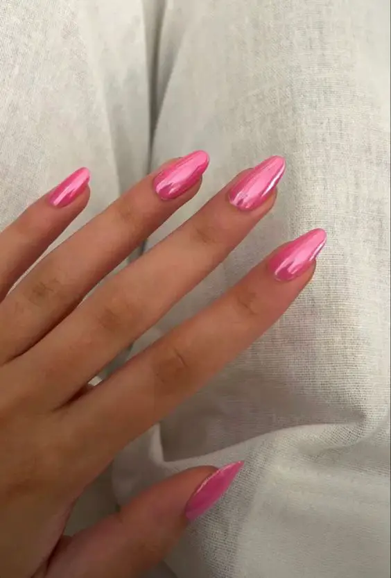 Decoração de unhas rosa cintilante Glazed Donut Nails rosa