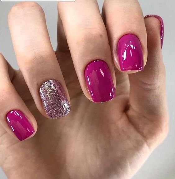 Ideia de unhas curtas elegantes rosas