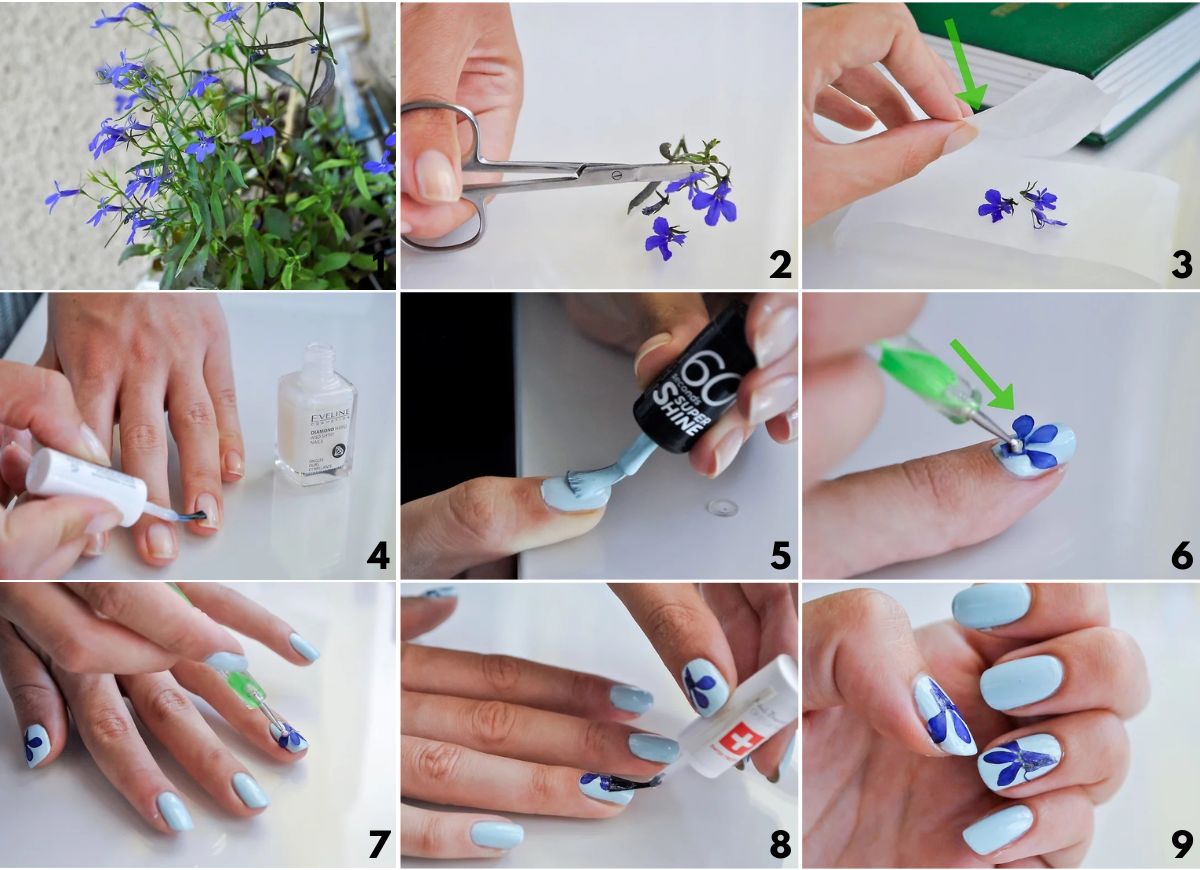 Como fazer unhas decoradas com flores do campo