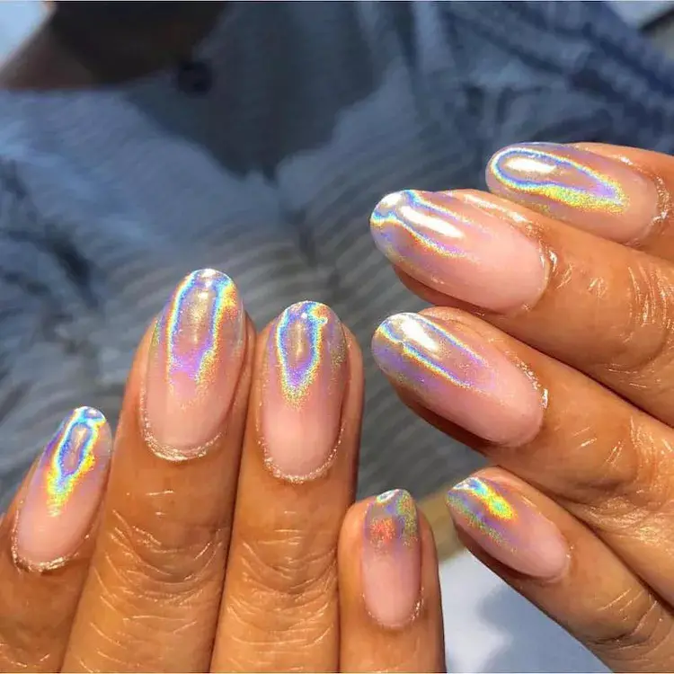 Inspiração de unhas ombre cromado