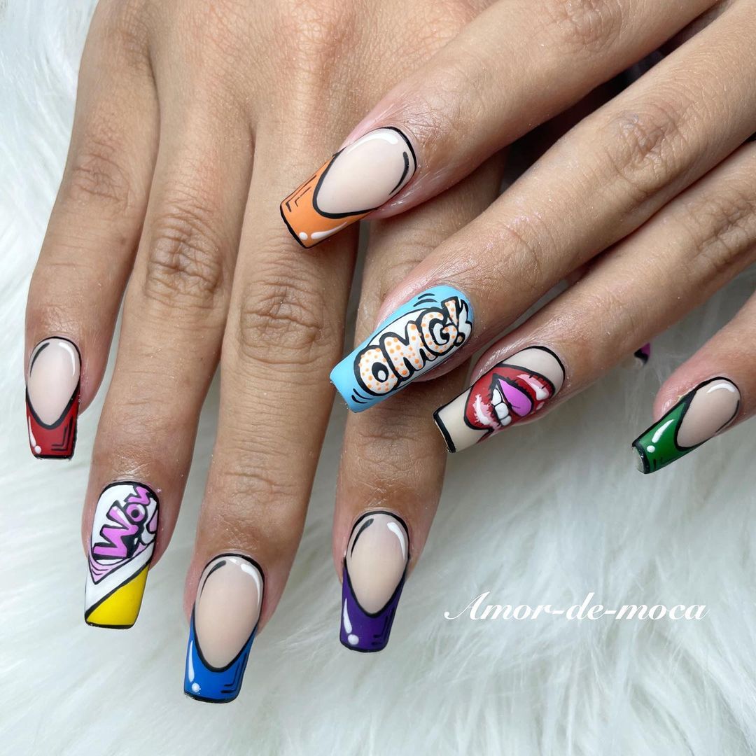 Inspirações de unhas de quadrinhos