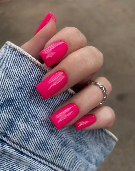 Inspirações de unhas decoradas rosa pink